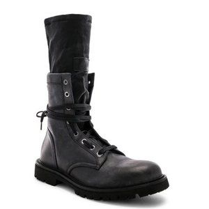 $1090 NEW RtA MEN CHARCOAL HYBRID COMBAT BOOTS SZ 41 / 8